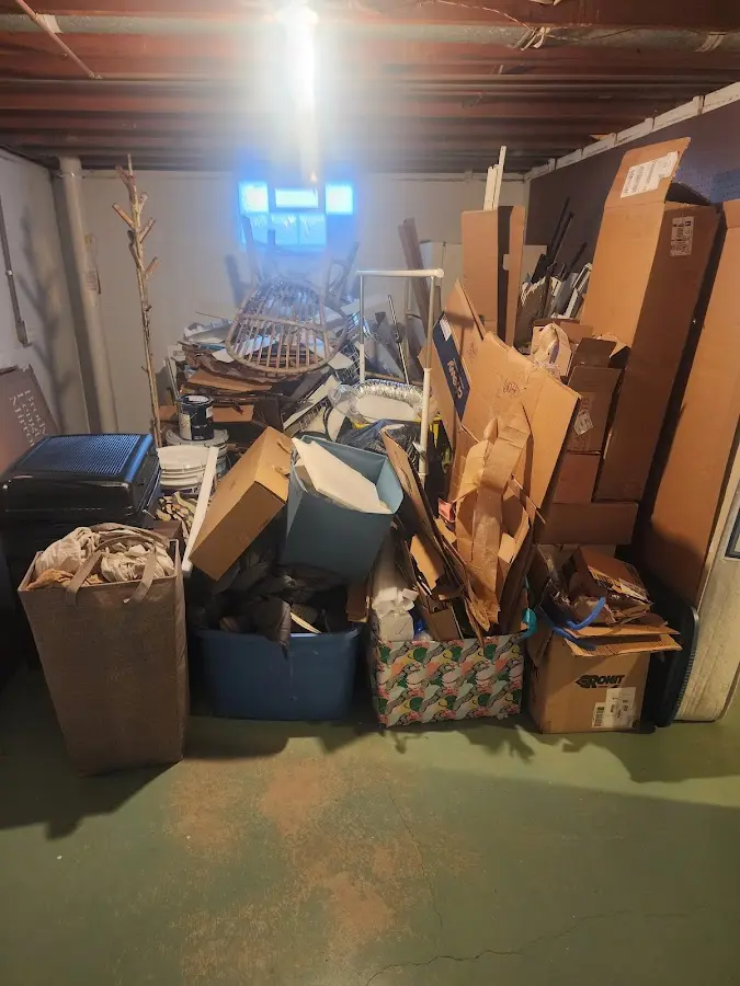 Roll-off dumpster container at job site for 8 Yard Dumpster Rental in Cleveland